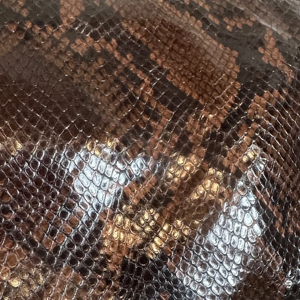 Preloved Elegant Vintage Italian Leather Brown Snakeskin Clutch Bag - Picture 3 of 16